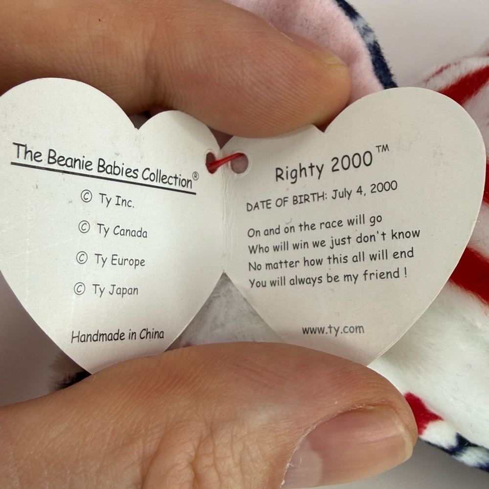 ❤️🇺🇸BEANIE BABY PATRIOTIC BUNDLE - SPANGLE / RIGHTY / LEFTY - Picture 10 of 16